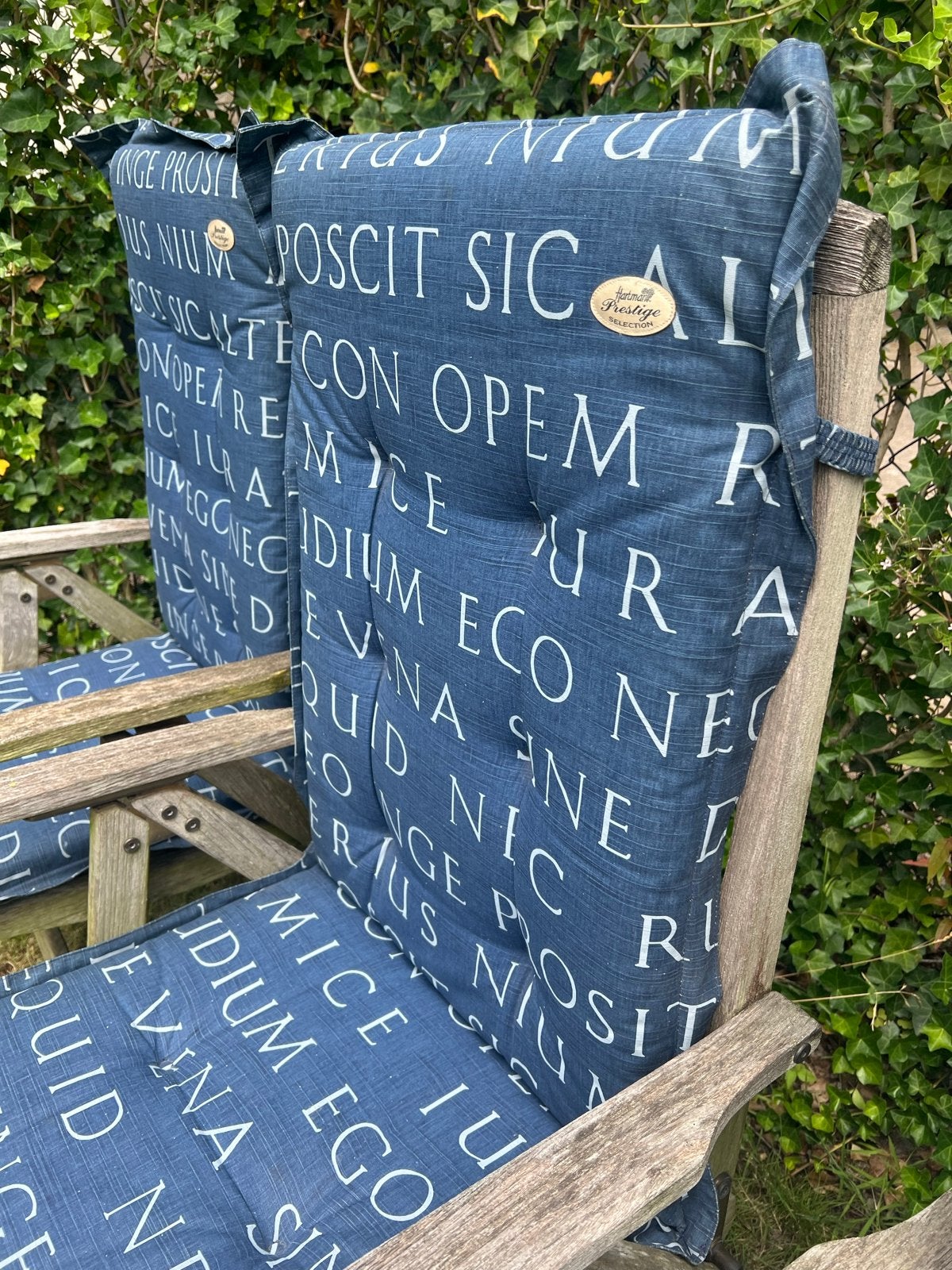 4 Teakhouten tuinstoelen met kussens - Hartman Prestige, Ophalen, Gebruikt, Teakhout, Verstelbaar