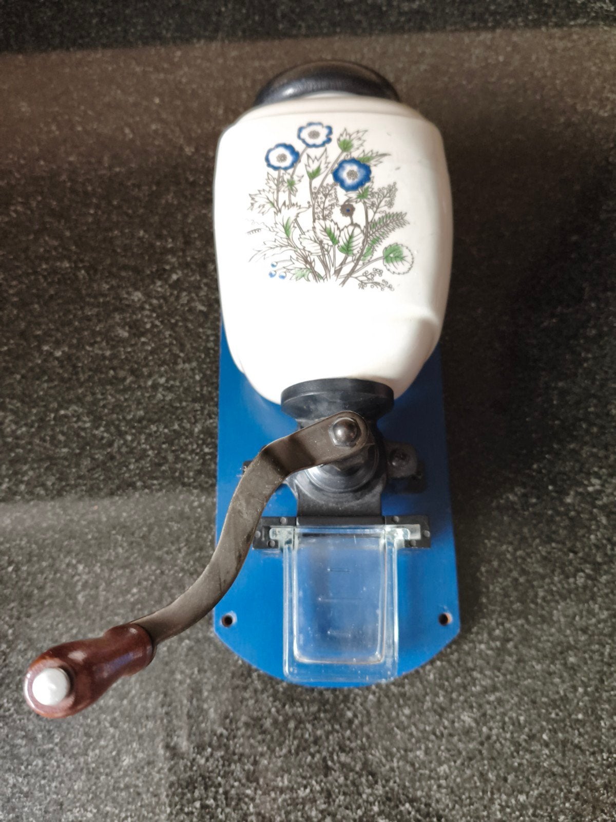 Vintage wandkoffiemolen met bloemmotief, Ophalen of Verzenden