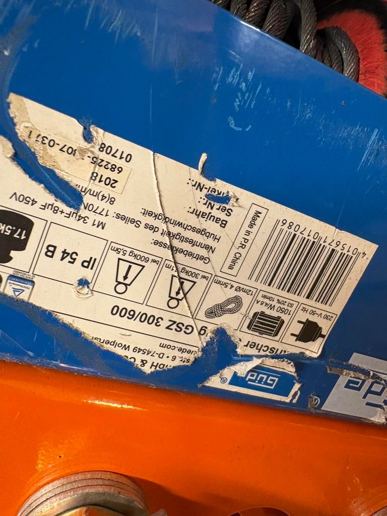 Lier takel elektrische  600 kilo  loopkat, Ophalen of Verzenden, Gebruikt