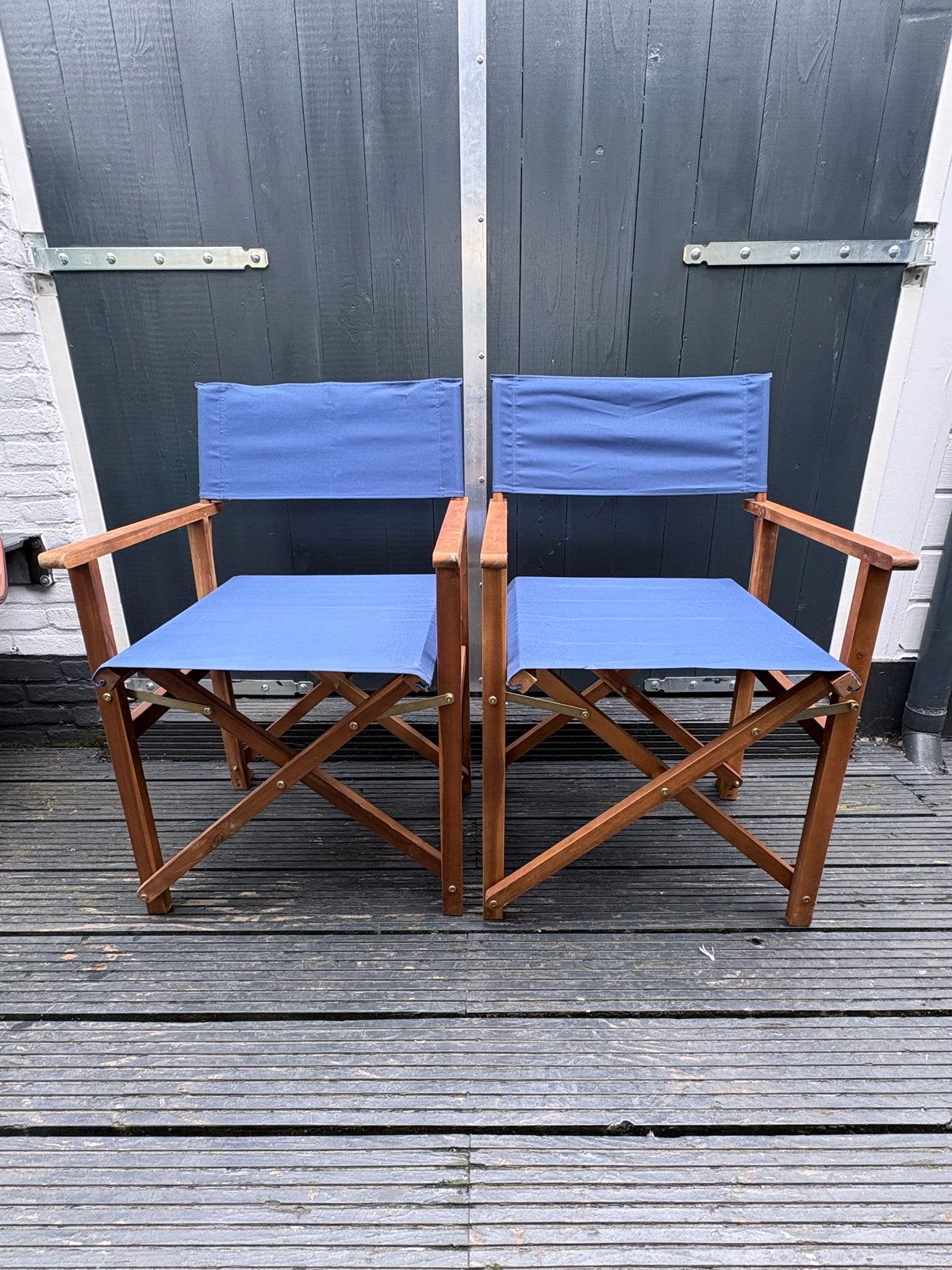 Regisseursstoeltjes - Set van 2, Ophalen, Gebruikt, Twee, Blauw