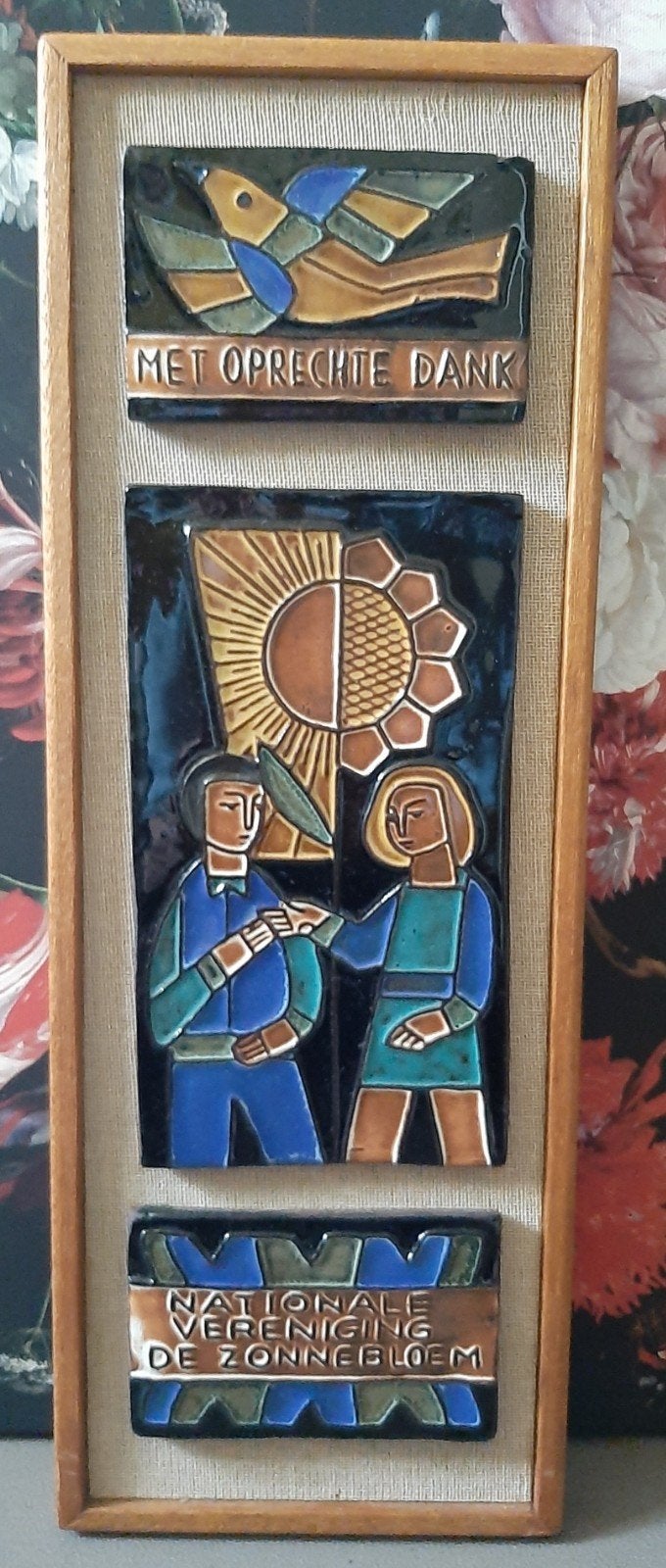 Tegel tableau De Zonnebloem - Henk Potters, Ophalen of Verzenden