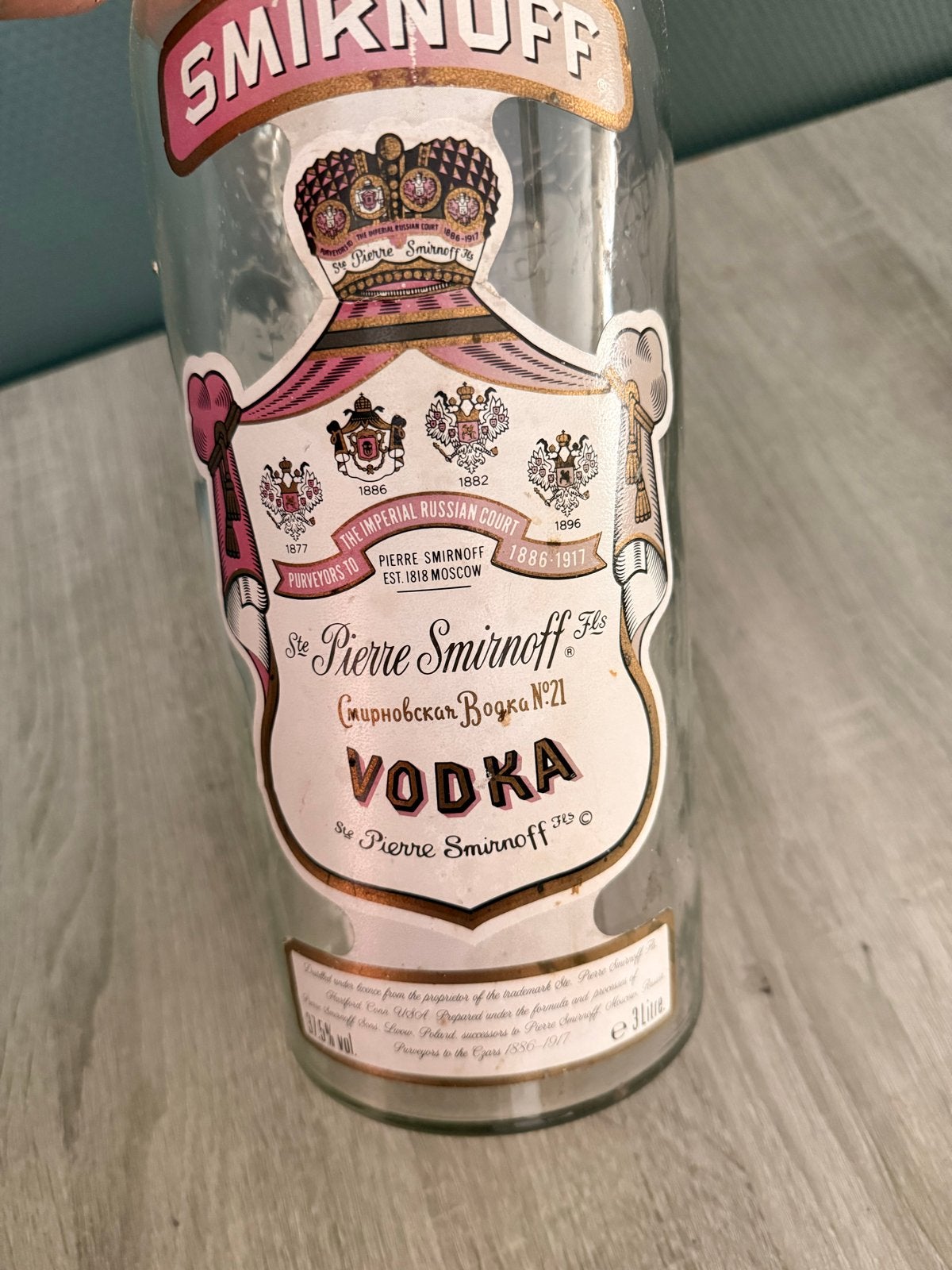 Lege Smirnoff Vodka Fles 3 Liter - Decoratie, Ophalen of Verzenden