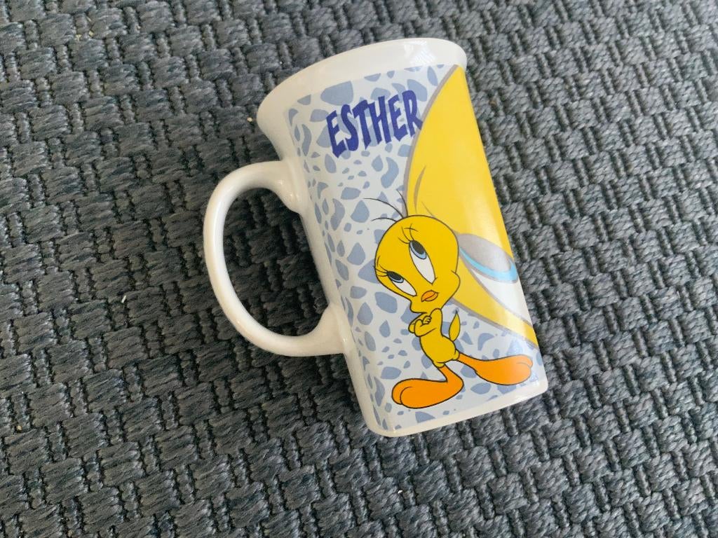 Vintage 2000 Looney Tunes - Sylvester & Tweety kop beker cup, Ophalen of Verzenden, Looney Tunes, Zo goed als nieuw, Gebruiksvoorwerp