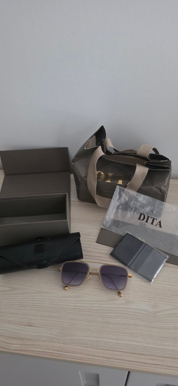 Dita Zonnebril met accessoires, Overige merken, Zonnebril, Paars, Ophalen of Verzenden