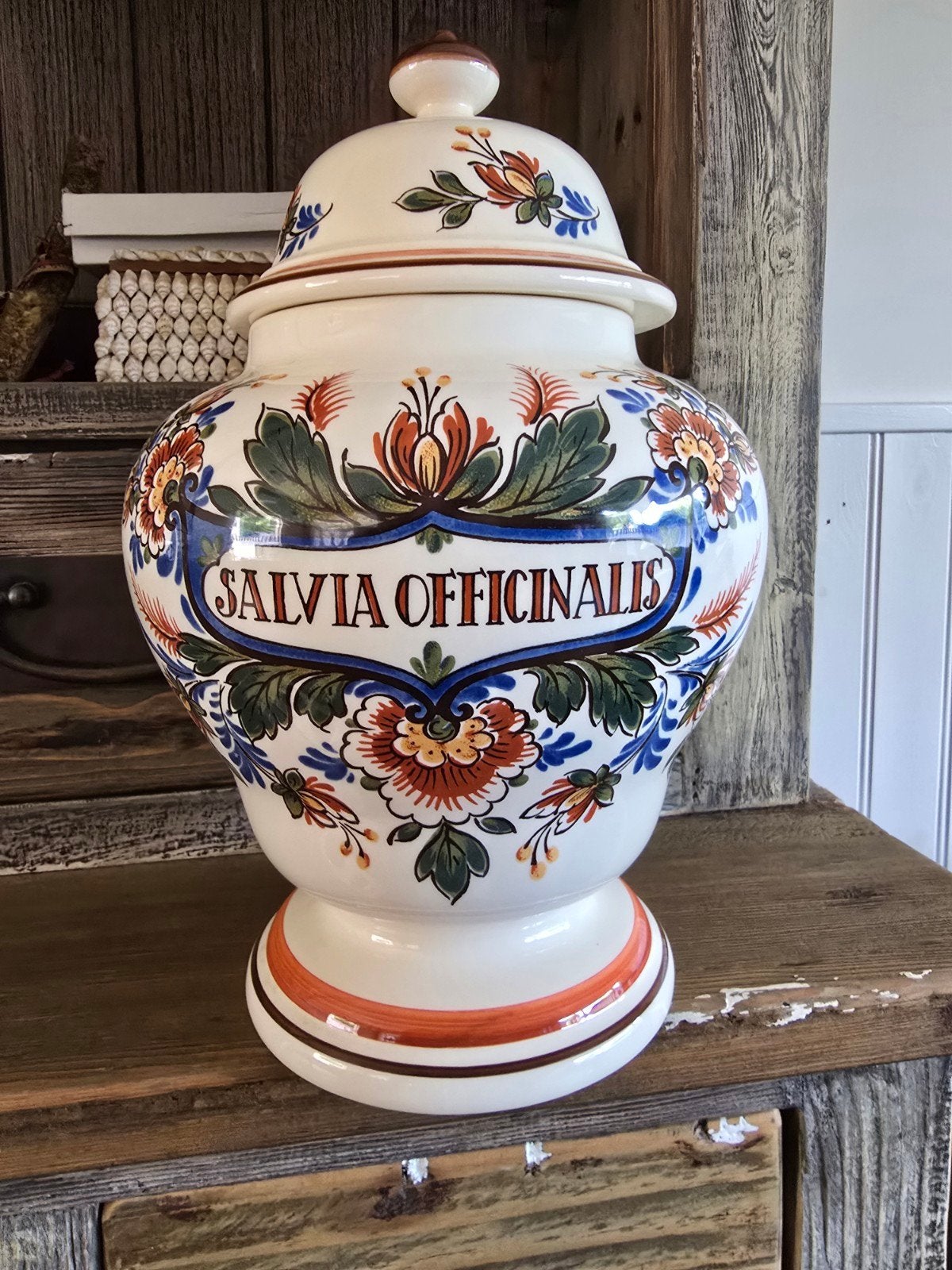 Antieke Apothekers Pot Zenith Gouda Salvia Officinalis, Antiek en Kunst, Antiek | Keramiek en Aardewerk, Ophalen of Verzenden