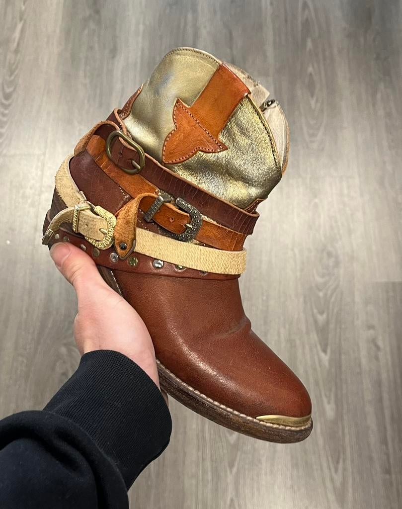Van Assem Unisa bruin lederen cowboy laarzen - Maat 36, Bruin, Lage of Enkellaarzen, Ophalen of Verzenden, Zo goed als nieuw