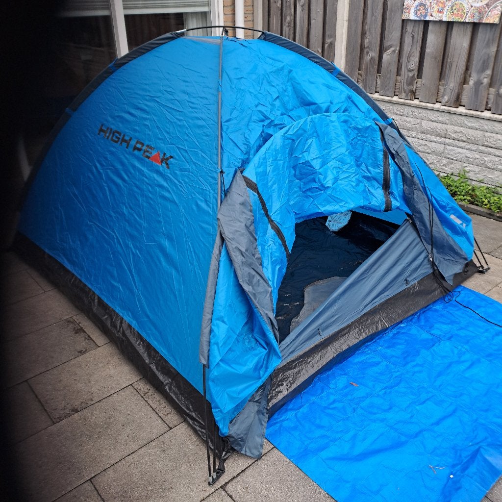 2 persoons tent + luchtbed + slaapzak, Ophalen, Zo goed als nieuw, Tot en met 2