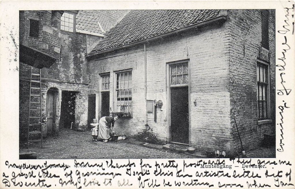 702-111-015 Deventer Muntengang, Verzamelen, Ansichtkaarten | Nederland, Verzenden, Voor 1920, Overijssel