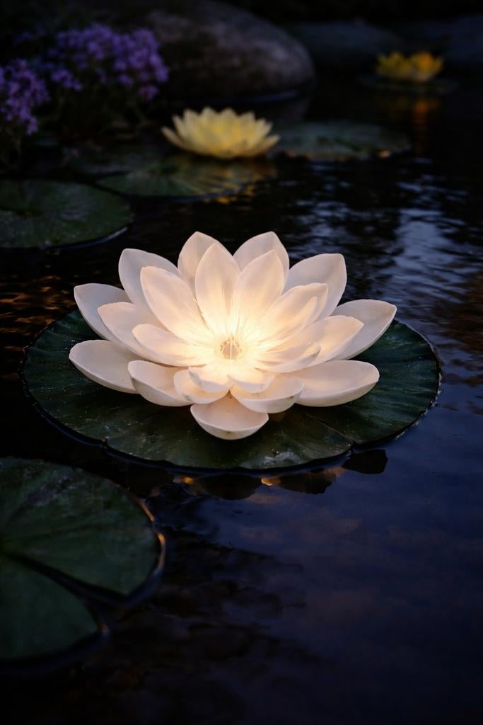 Nieuw Solar Water Lily Solar Light in 3 kleuren, Ophalen, Zonne-energie, Kunststof, Minder dan 50 watt