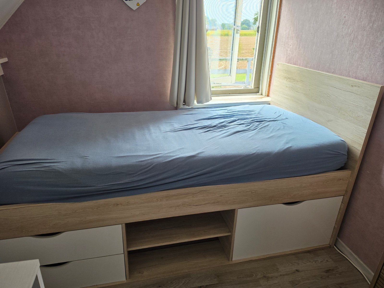 1 persoons bed met opbergruimte, Ophalen, Gebruikt, Eenpersoons