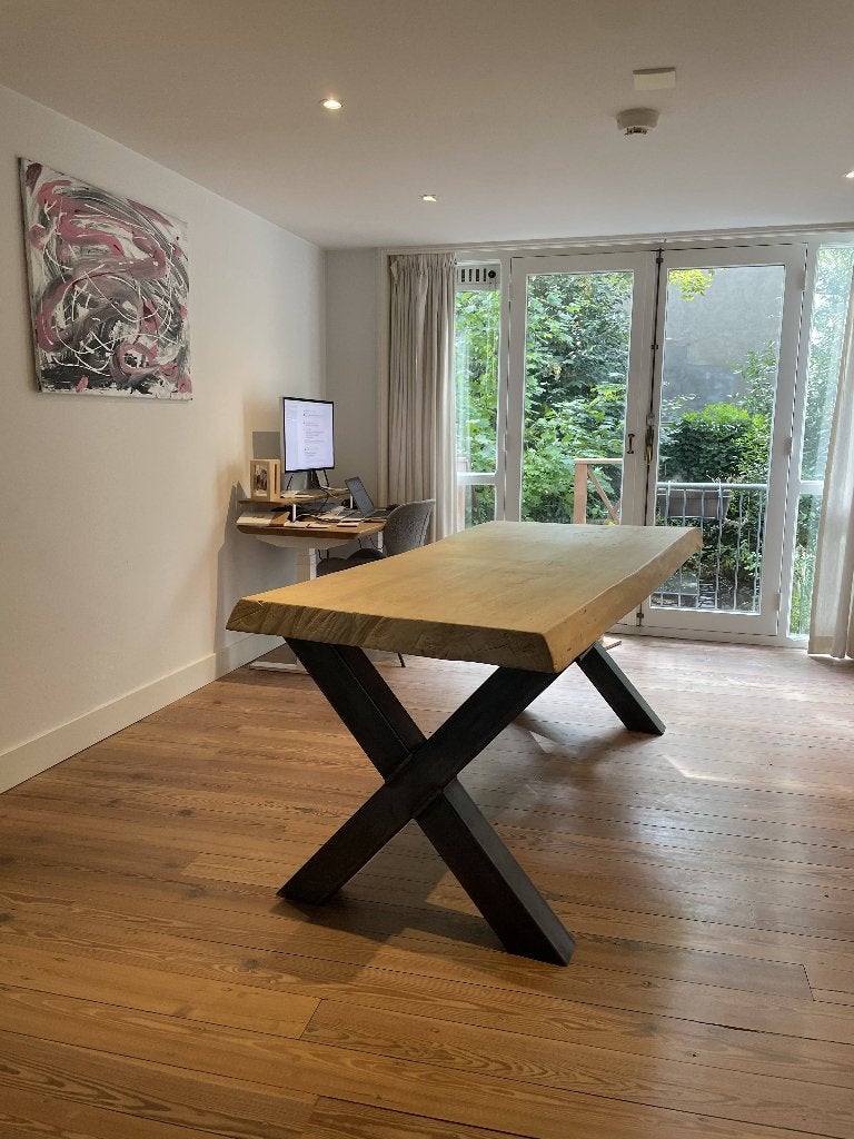 eettafel hout, Huis en Inrichting, Ophalen, 200 cm of meer, 50 tot 100 cm, Zo goed als nieuw
