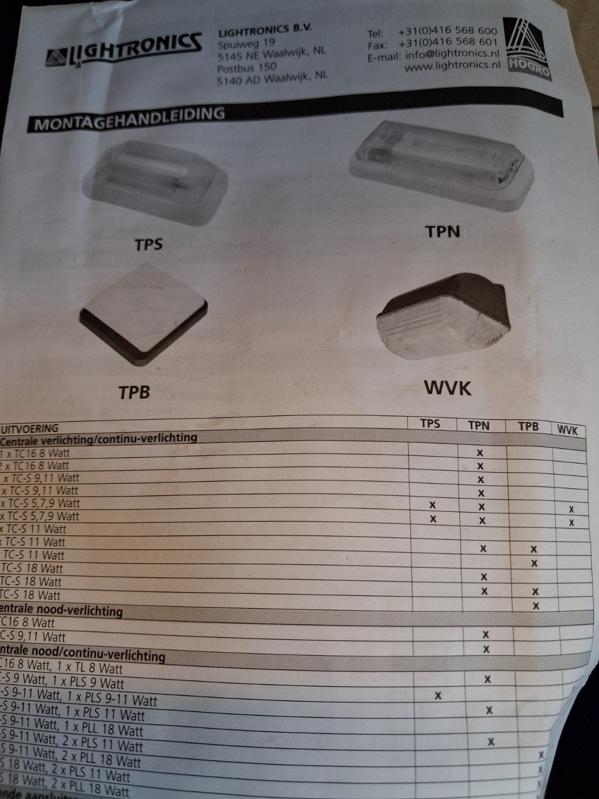 Lightronics TPN Noodverlichting - Nieuw in doos, Wit, Overige merken, Kunststof, Nieuw