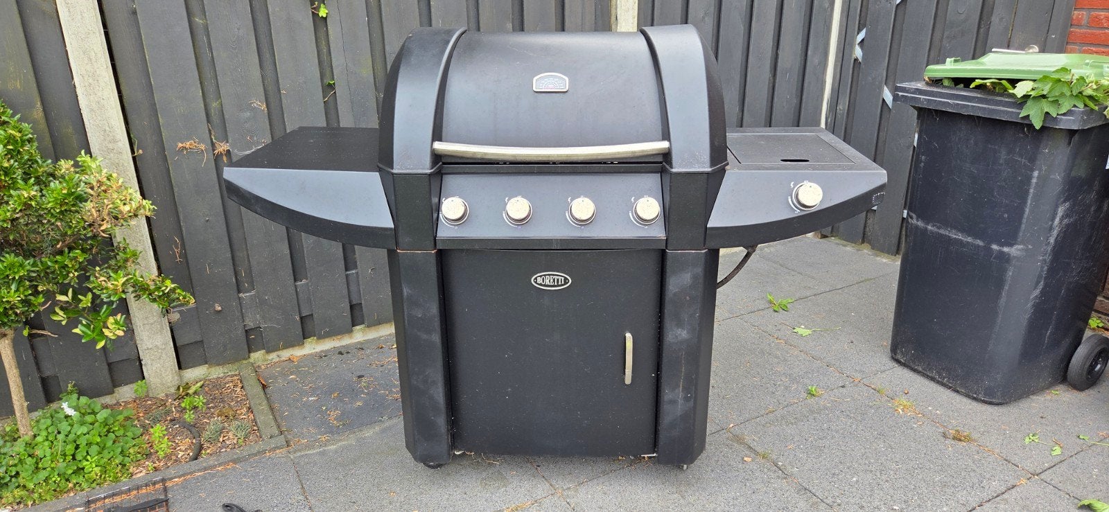 Boretti gasbarbecue met 4 branders + zijbrander, Ophalen of Verzenden, Gebruikt, Boretti
