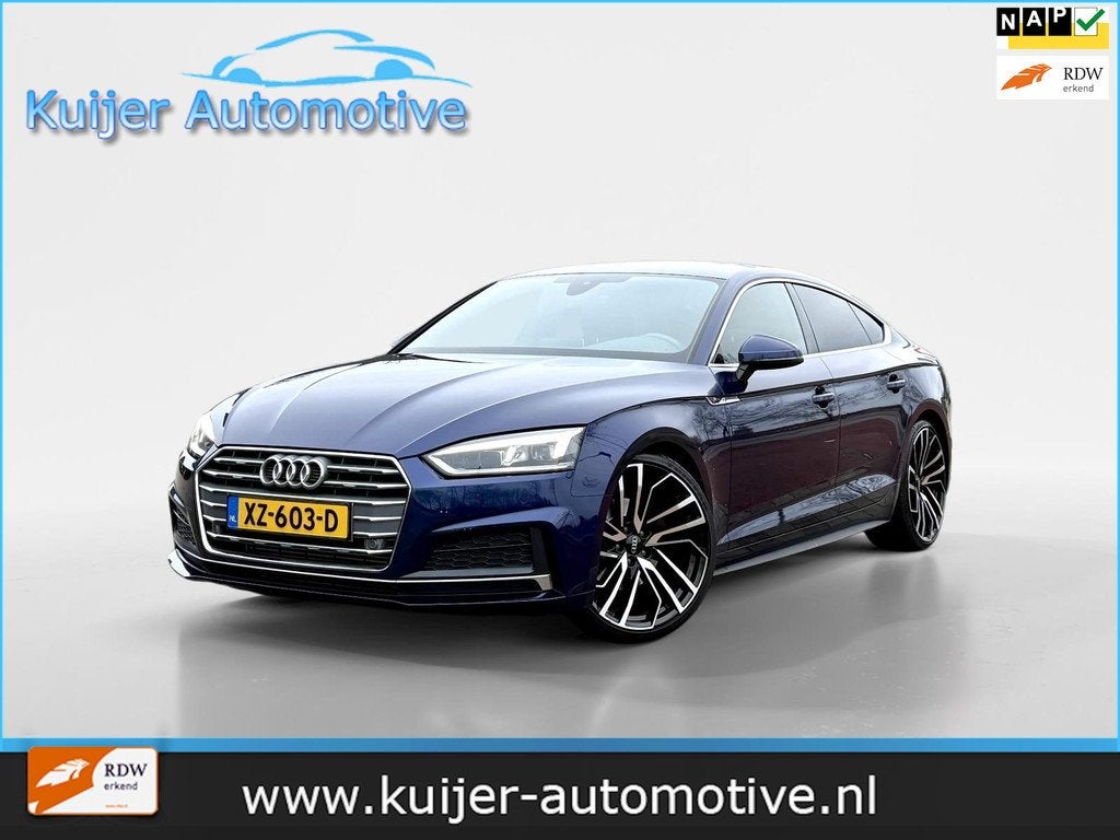 Audi A5 Sportback 35 TFSI Sport S-line edition Automaat, Auto's, Audi, Gebruikt, 4 cilinders, Blauw, Leder en Stof