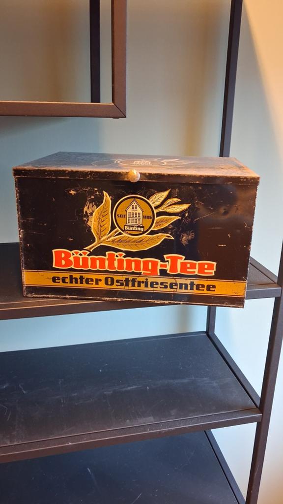 Vintage theeblik, Ophalen, Gebruikt, Overige