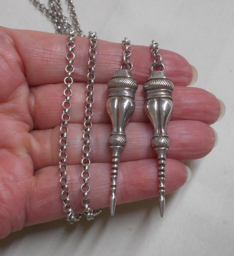 Zilveren jasseron ketting met breidoppen hooikaas nr.336