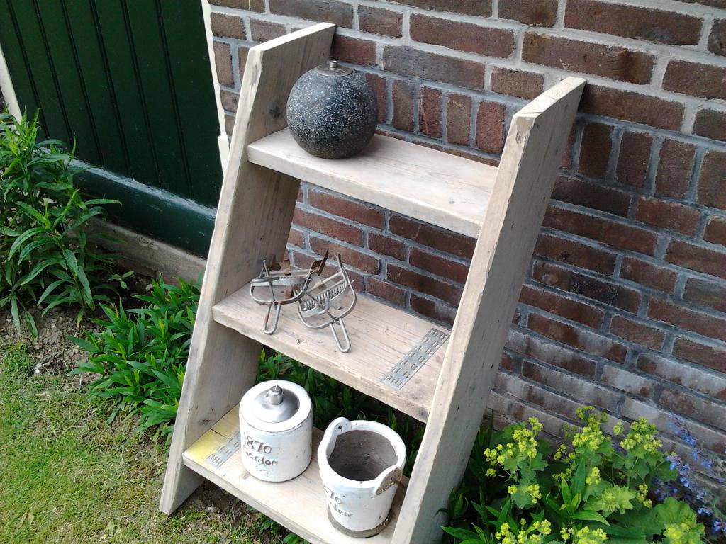 klompenrek kruidenrek van gebruikt steigerhout steigerplank, Tuin en Terras, Ophalen, Nieuw