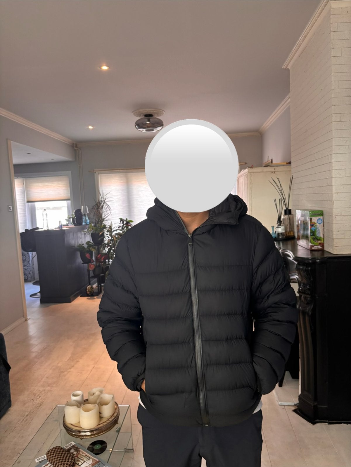 Moncler Heren Zwarte Gewatteerde Jas met Capuchon, Kleding | Heren, Maat 48/50 (M), Zwart, Ophalen of Verzenden, Zo goed als nieuw
