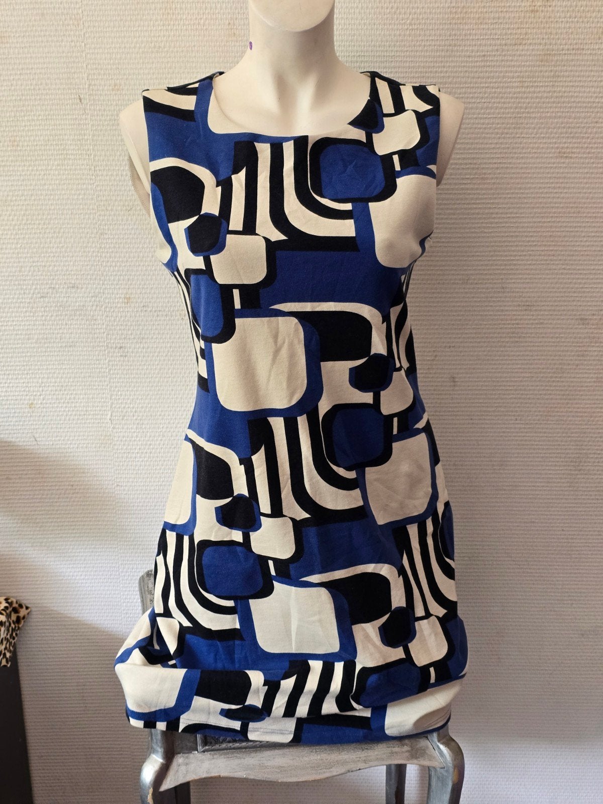 Tender dames jurk met grafische print, maat XL, Kleding | Dames, Blauw, Maat 46/48 (XL) of groter, Ophalen of Verzenden, Boven de knie