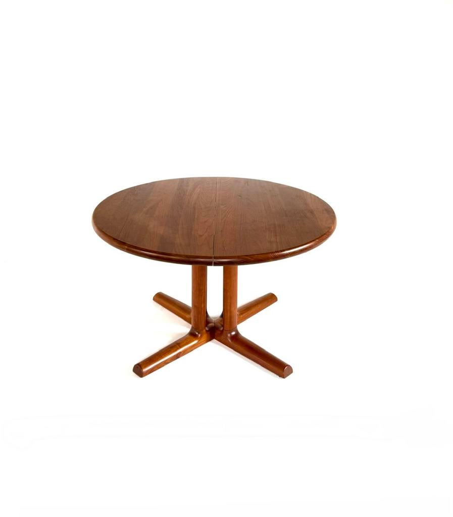 Vintage XL verlengbare teakhouten eettafel, Dyrlund ‘70, Huis en Inrichting, Vintage retro buisframe design rotan webbing papercord deens