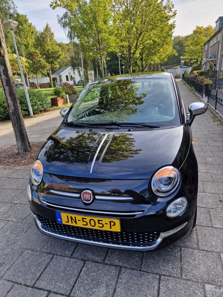 Te koop fiat 500 twinair 0.9  turbo zwart metallic, Auto's, Fiat, Voorwielaandrijving, Leder en Stof, Zwart, Handgeschakeld