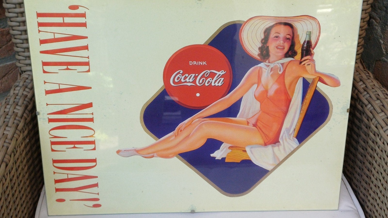 Coca-Cola 'Have a Nice Day' reclamefoto - ca. 40x30cm, Ophalen, Gebruikt, Reclamebord