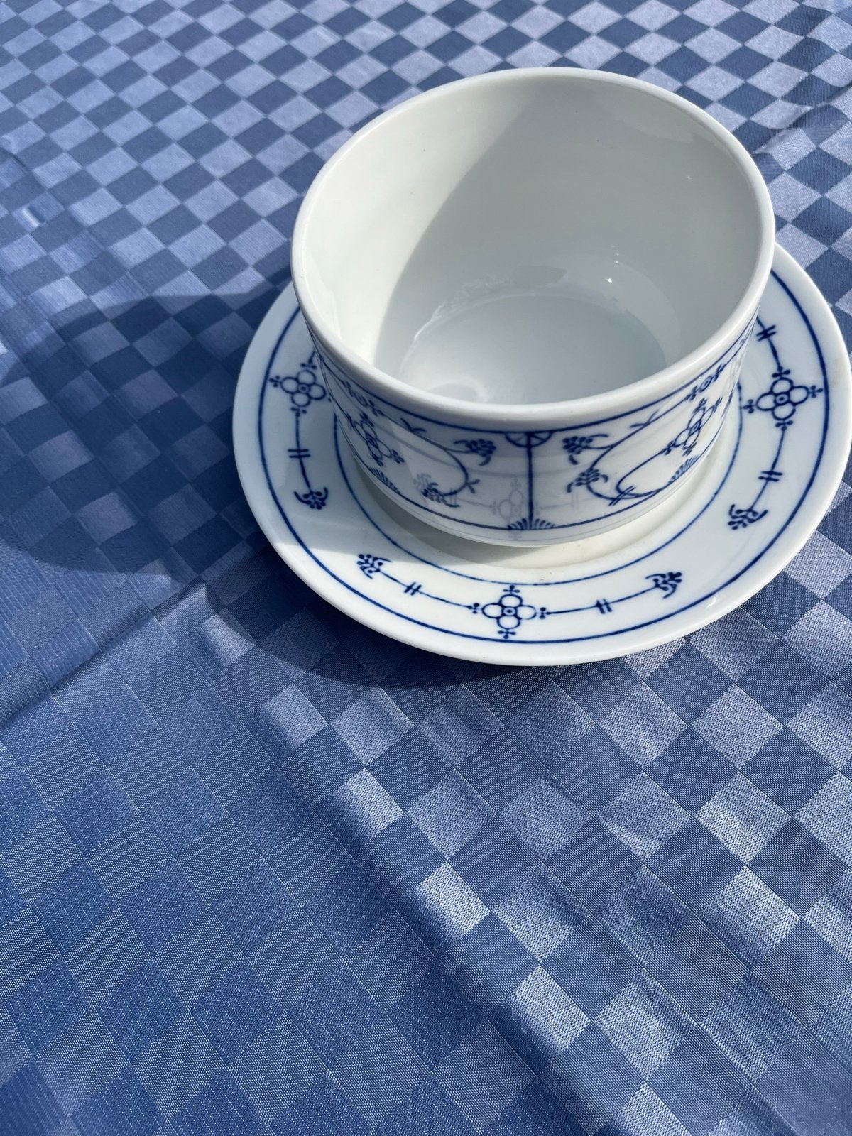 Saks blauw Jaeger sauskom met vaste schotel, Overige merken, Klassiek, Overige typen, Ophalen of Verzenden