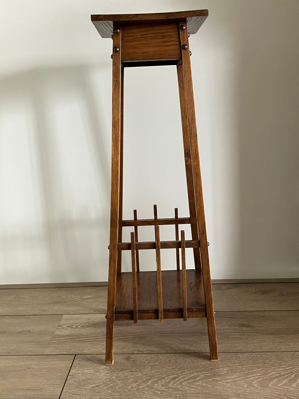 Vintage eiken houten plantenstandaard/bijzettafel, Antiek en Kunst, Ophalen