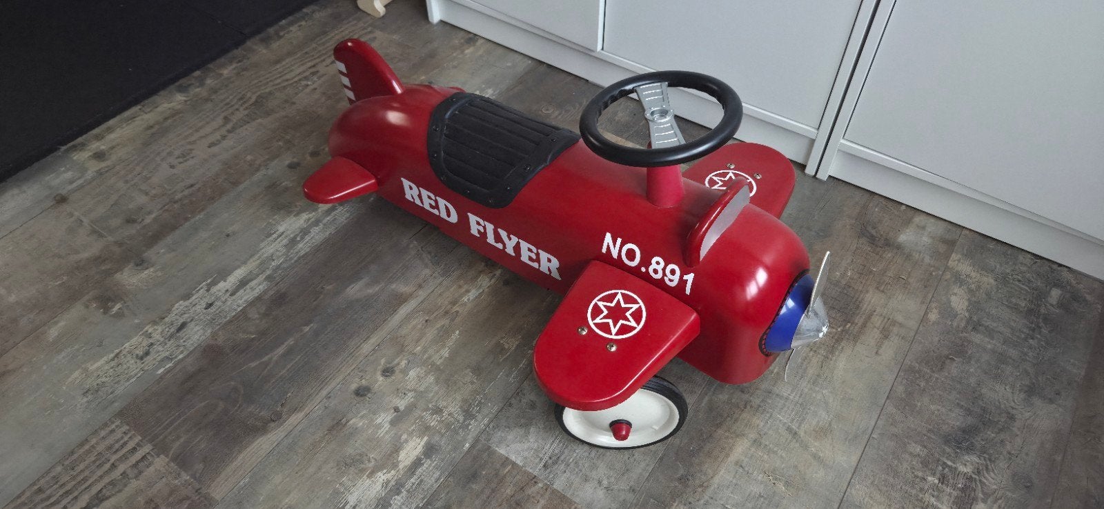 Goki Red Flyer loopvliegtuig (Loopauto), Ophalen, Zo goed als nieuw, Loopvoertuig