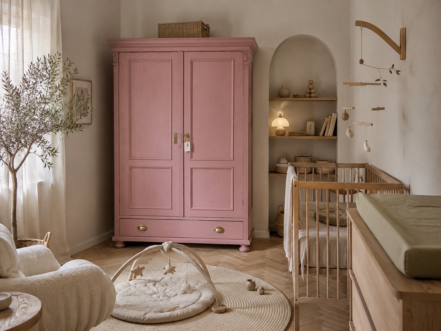 Linnenkast kledingkast meidenkast roze biedermeier, Ophalen, Meisje, Zo goed als nieuw, Nvt
