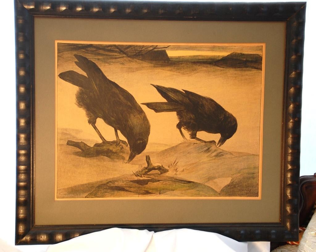 Litho van a .j. Van t hoff een bekend werk, Ophalen of Verzenden, Schilderij, Minder dan 50 cm