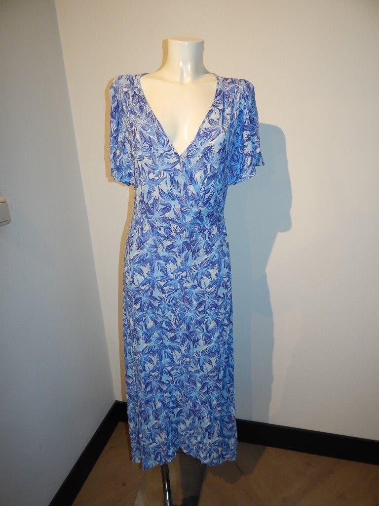 Fabienne Chapot wrapdress blauw soort palm print M