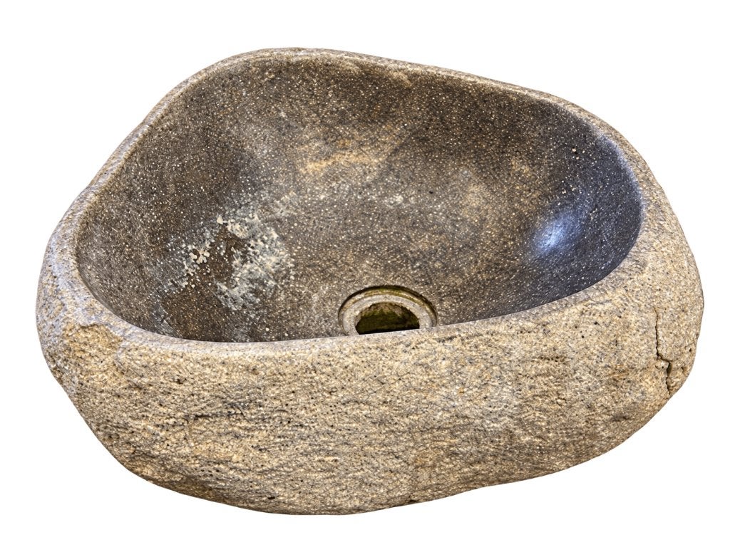 Rustieke natuurstenen wastafel met drainagegat, Minder dan 50 cm, Gebruikt, Ophalen of Verzenden, Minder dan 100 cm