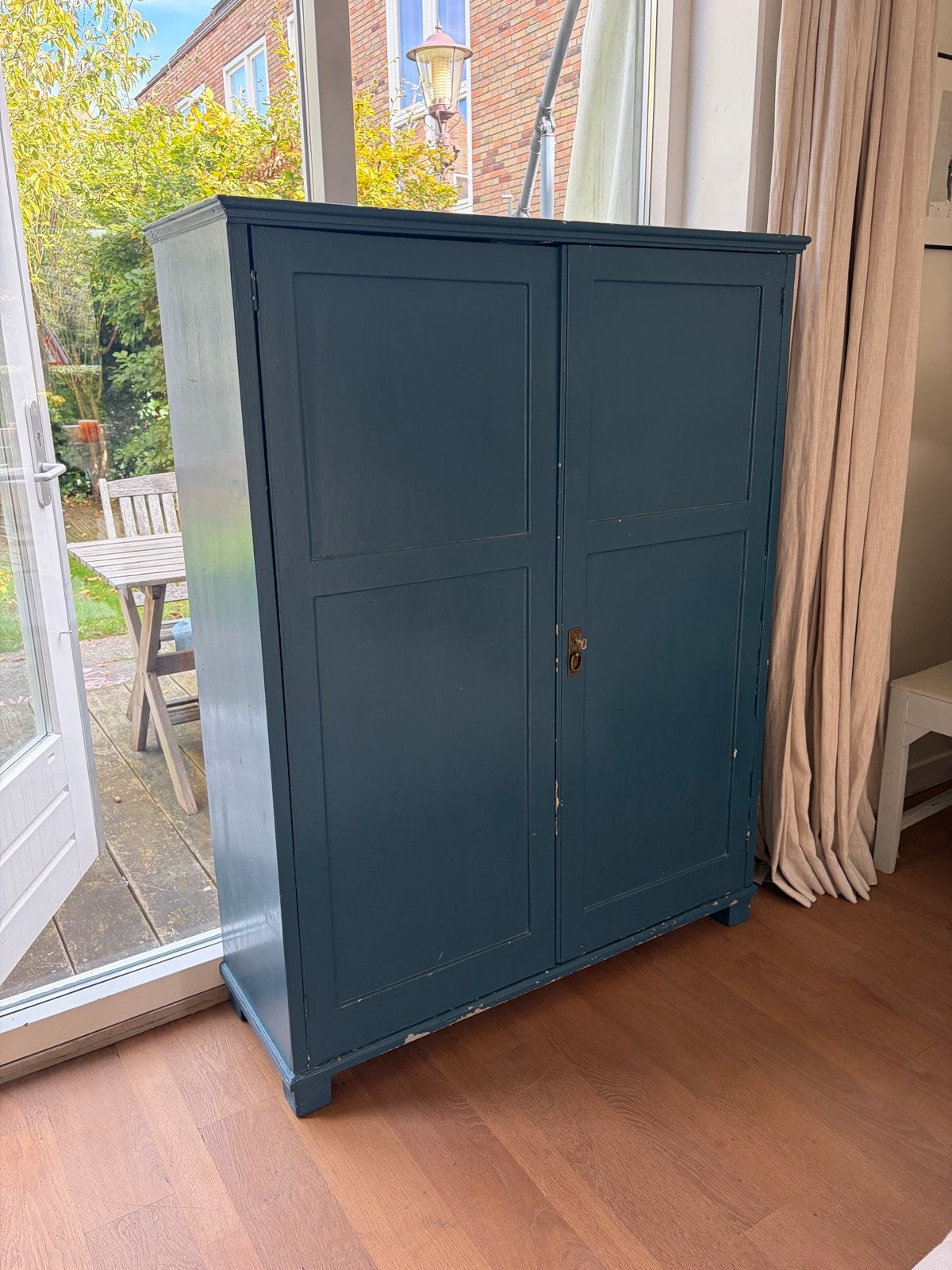 Vintage houten kast - 150 x 117 x 45 cm, Antiek en Kunst, Ophalen of Verzenden