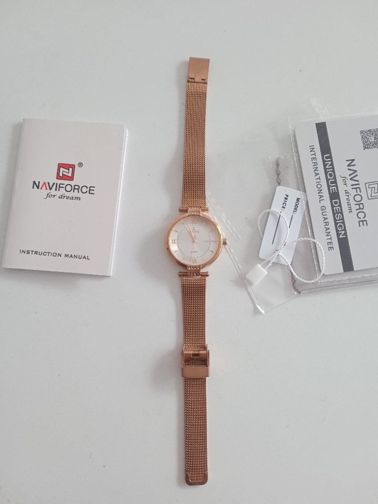 Navi force rose golden dames horloge, Overige merken, Overige materialen, Verzenden, Polshorloge