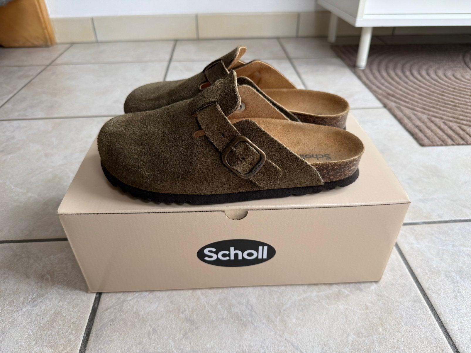 Scholl clogs/instappers, Ophalen of Verzenden, Zo goed als nieuw, Groen, Instappers
