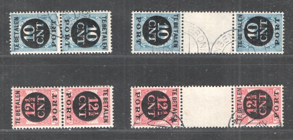 Portzegels P67 A+B / P68 A+B - Compleet - Gestempeld ., Postzegels en Munten, Verzenden, T/m 1940, Gestempeld
