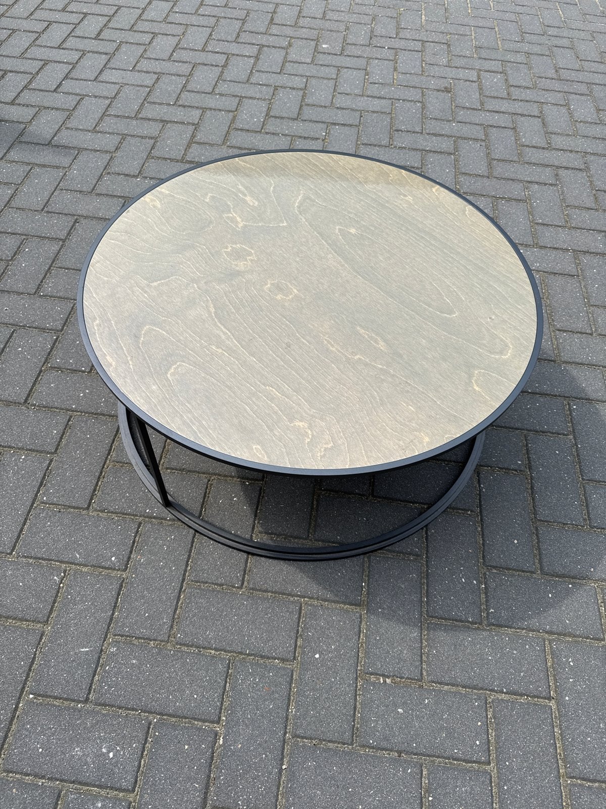 Pode Design Salontafel/Bijzettafel - Rond Houten Blad, Huis en Inrichting, Tafels | Salontafels, Ophalen, Gebruikt, Rond, 50 tot 100 cm