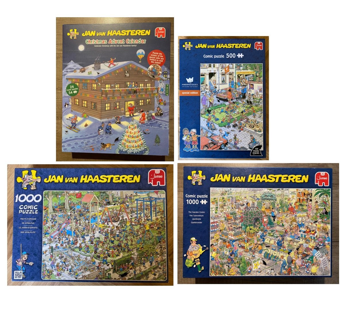4 jan van Haasteren puzzels, Ophalen, 500 t/m 1500 stukjes, Zo goed als nieuw
