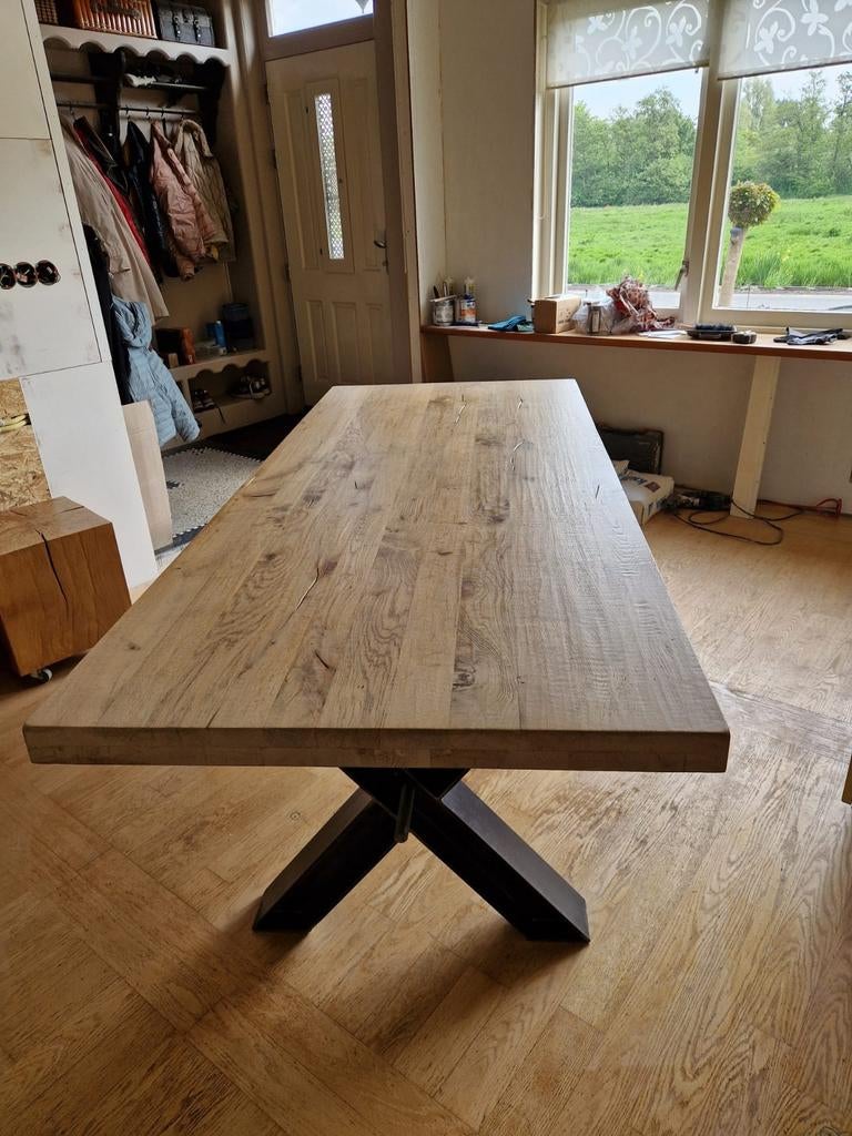 Mooie grote eettafel, Huis en Inrichting, Tafels | Eettafels, Gebruikt, 50 tot 100 cm, 200 cm of meer, Rechthoekig, Ophalen