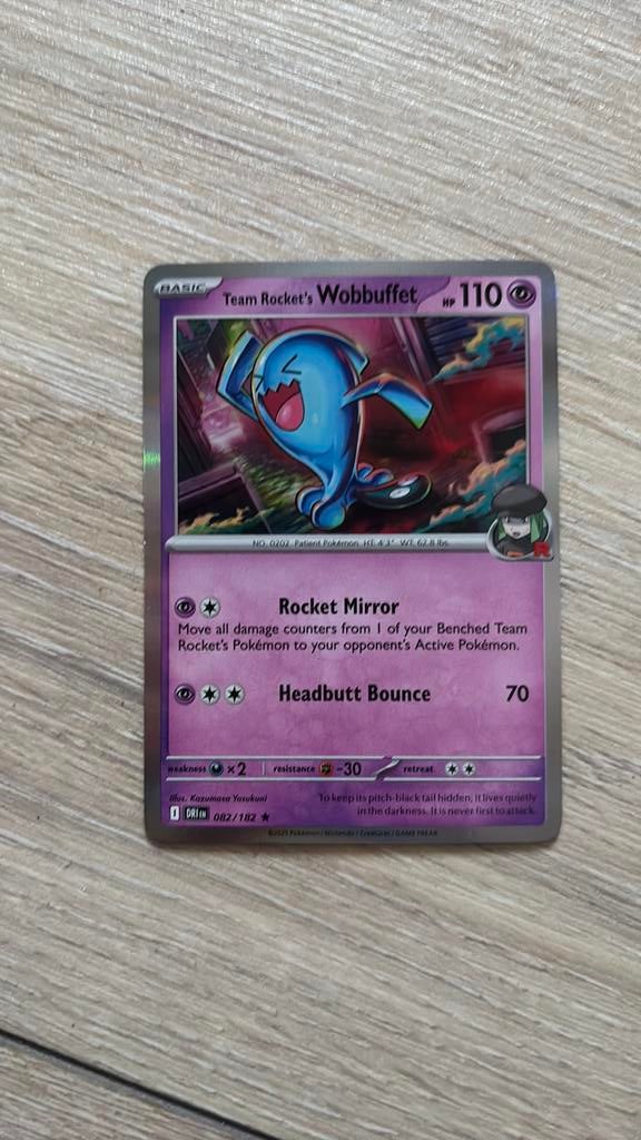 TR Wobbuffet holo 082/182 Pokémon Destined Rivals, Ophalen of Verzenden, Nieuw