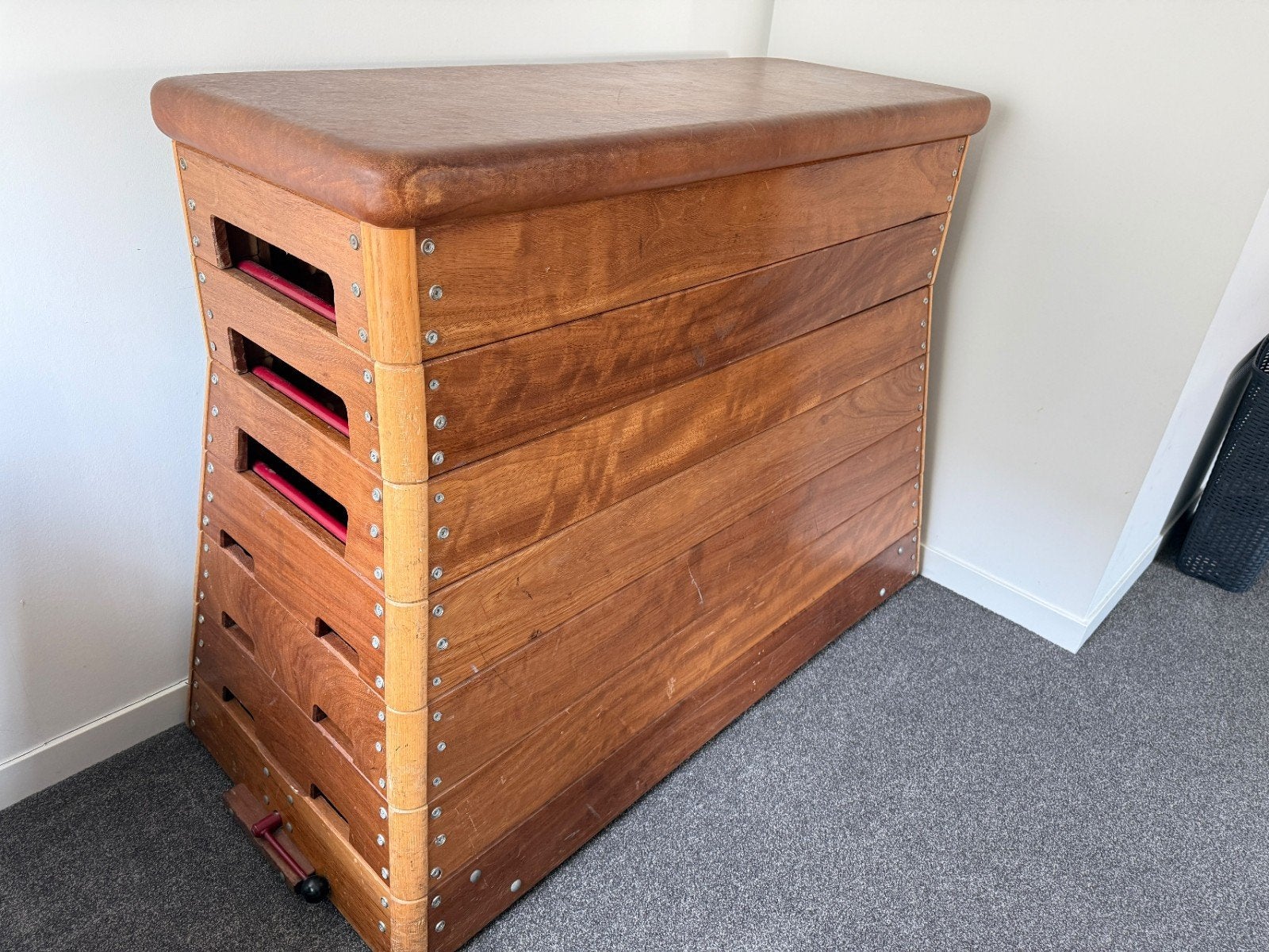 Vintage Turnkast / Gymnastiekbok - Hout en Leer, Ophalen of Verzenden, Gebruikt