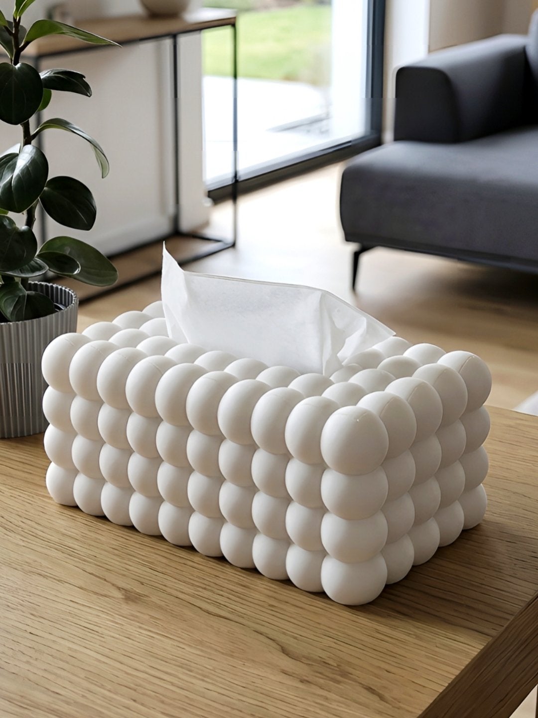 Moderne Tissuebox Houder - Wit 'Bubble' Design, Verzenden, Nieuw, Kunststof, Modern