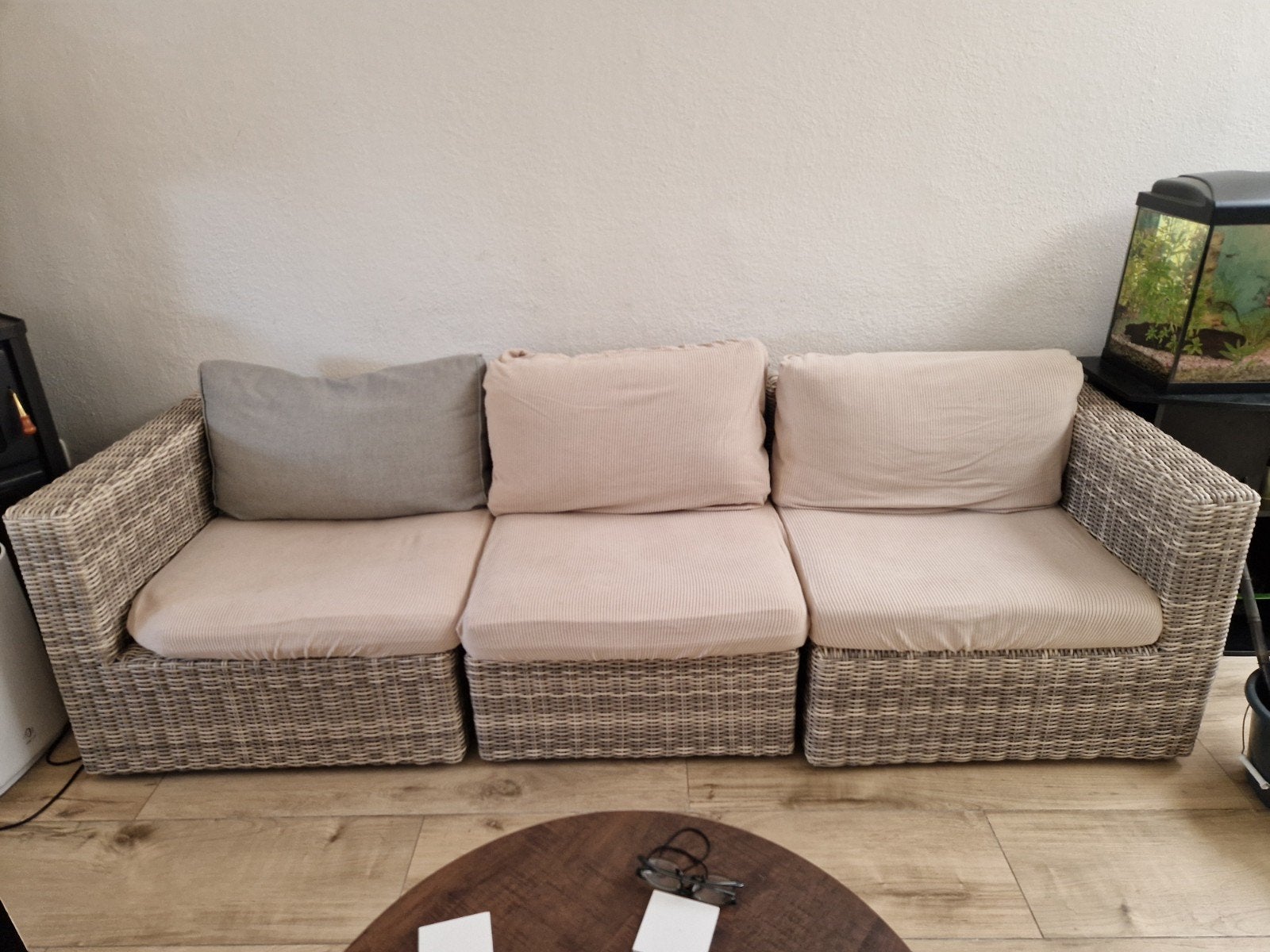 Te koop lounge bank plus stoek, Ophalen, Gebruikt, Kunststof