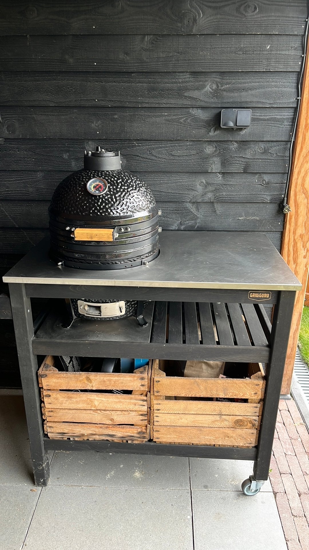 Fonteyn kamado barbecue, Ophalen, Gebruikt, Houtskool