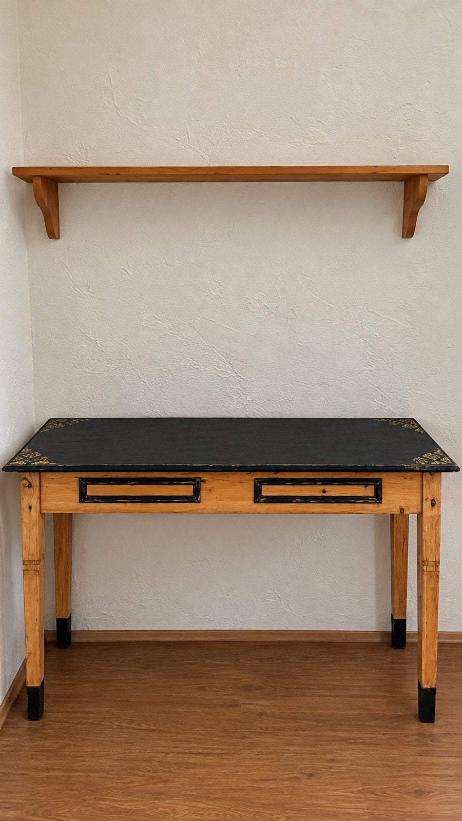 Houten sidetable / wandtafel met plank, Ophalen, Gebruikt, Teakhout