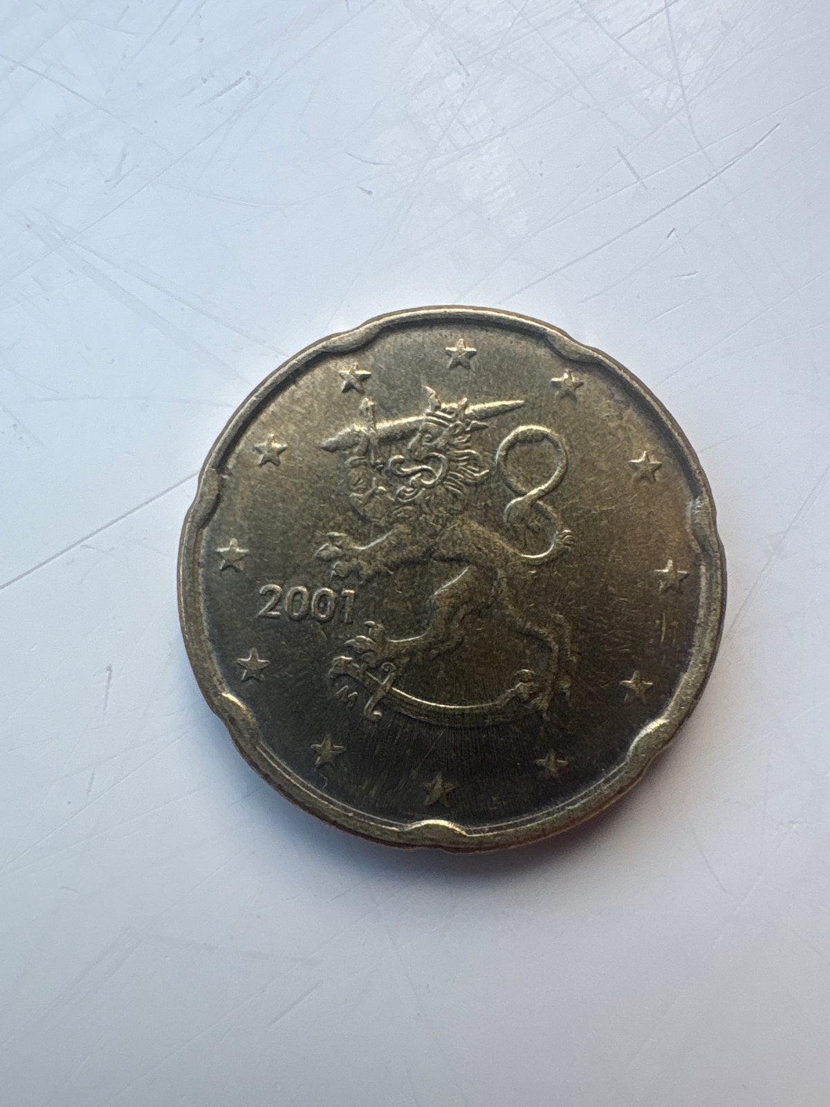 20 Cent Finland 2001 Leeuw, Ophalen, Finland, 20 cent, Losse munt
