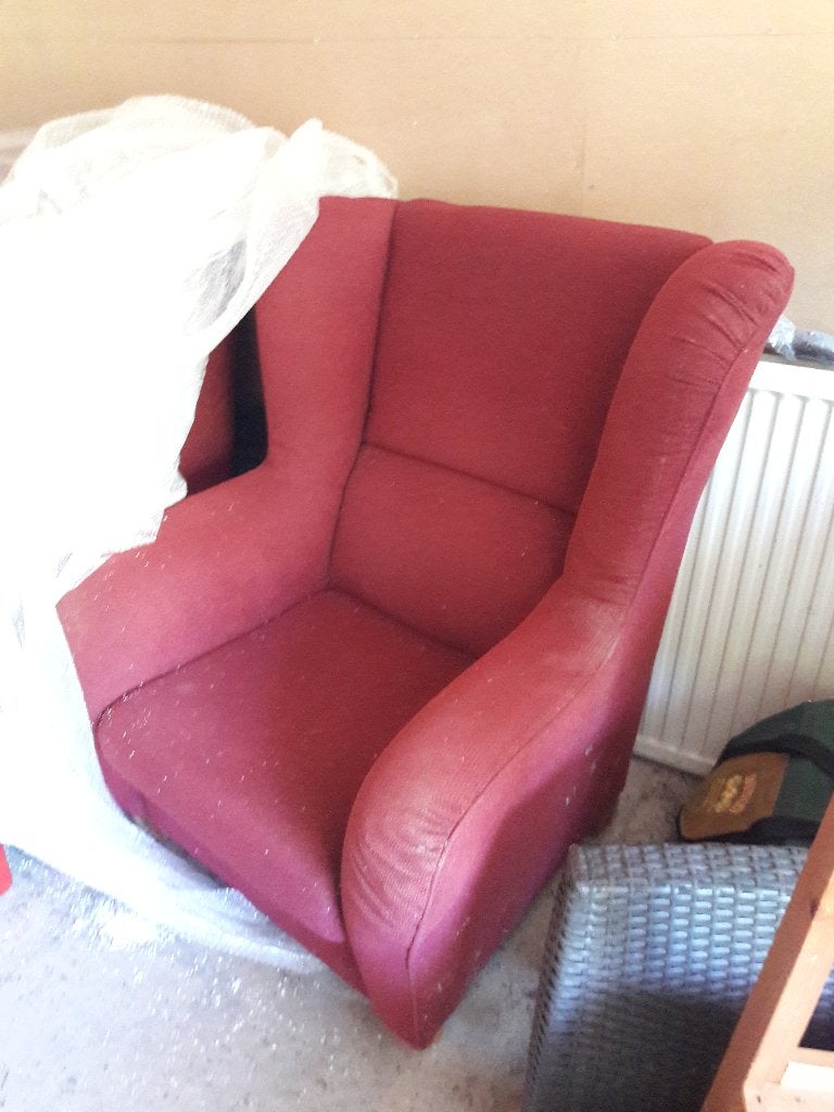 Fauteuil 2x, Ophalen, 75 tot 100 cm, Zo goed als nieuw, Stof