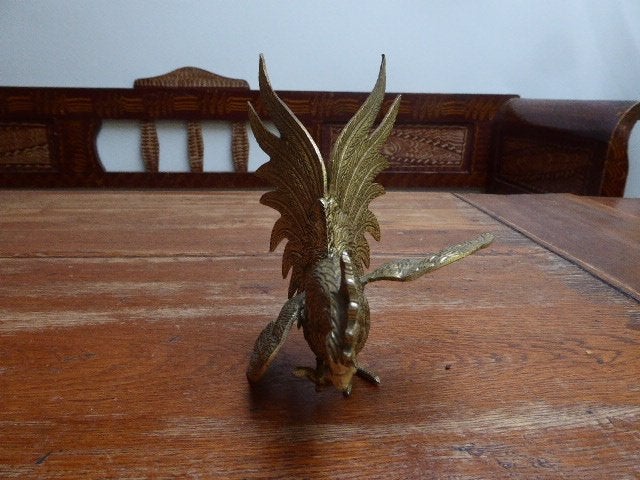 Vintage metalen beeldje haan, Ophalen of Verzenden