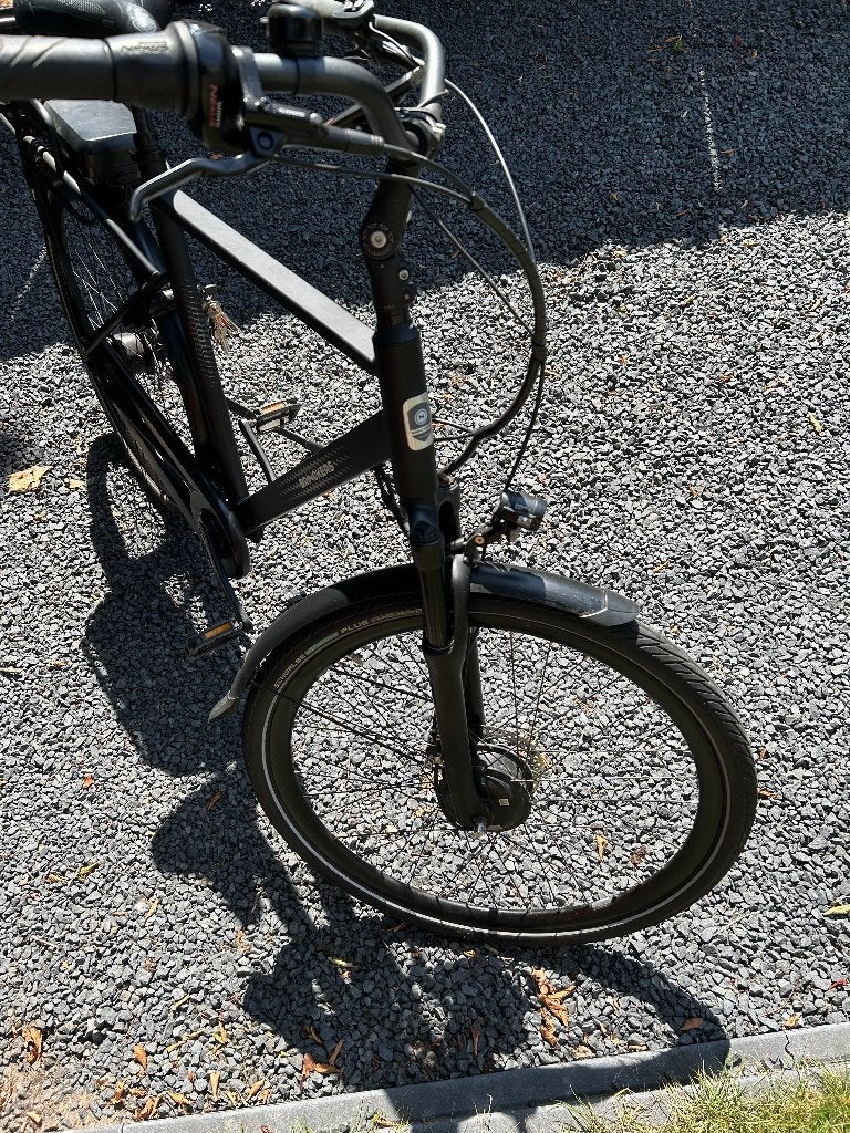 Elektrische herenfiets, Fietsen en Brommers, Fietsen | Heren | Herenfietsen, Gebruikt, Versnellingen, 61 tot 65 cm, Schijfrem